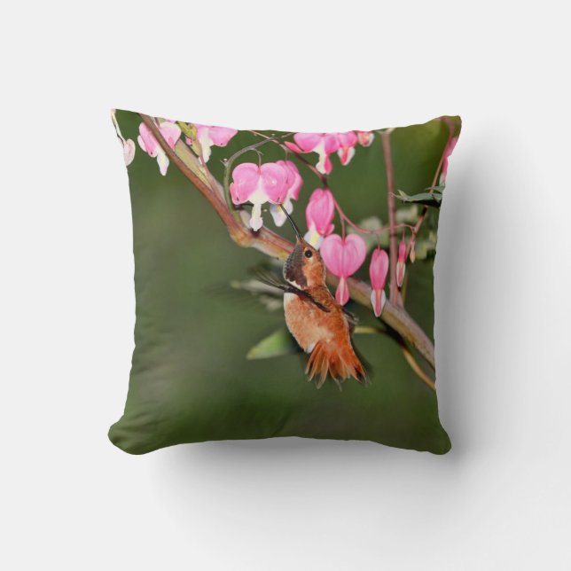 Coussin Image de colibri et de fleurs (Recto)