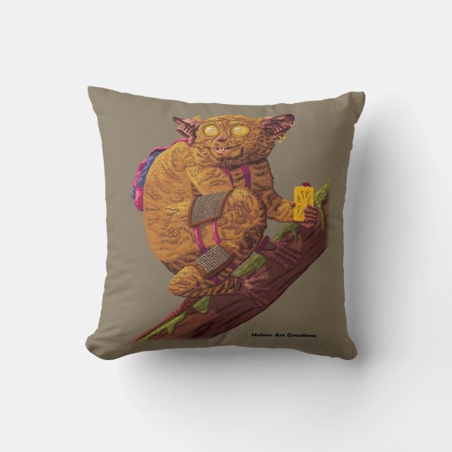 Coussin Image de créature mythique de primate de forêt d'a (Recto)