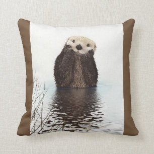 Coussin Image de la faune de Cute Otter