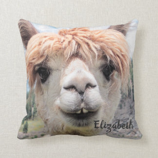 Coussin Image de sourire mignonne de photo d'alpaga