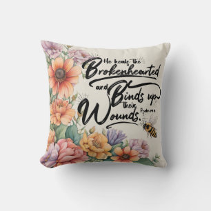 Coussin Image du verset biblique Psaumes 147:3