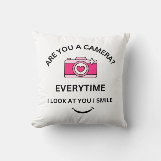 Coussin Image Perfect Love Pink Camera Design mignon GIft (Recto)
