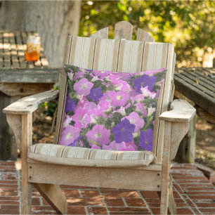 Coussin Image photo de fleurs de liseron rose et violet
