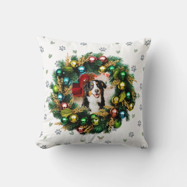 Coussin Image photo de Joyeuses Fêtes (Recto)