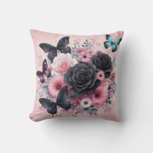 Coussin Image réaliste d'un bouquet de fleurs avec des pap