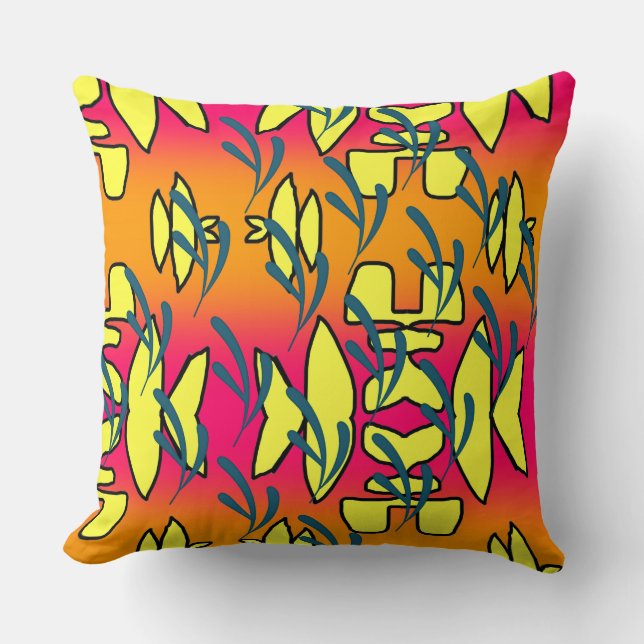 Coussin Images embellies jaune rose (Recto)