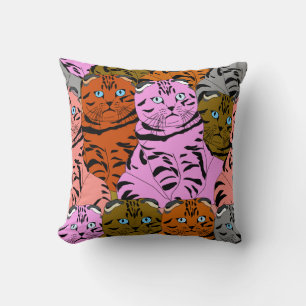 Coussin Images maudites de chats L'art animal Stupide