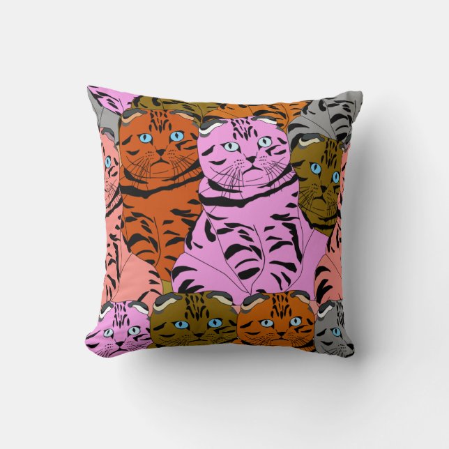 Coussin Images maudites de chats L'art animal Stupide (Recto)