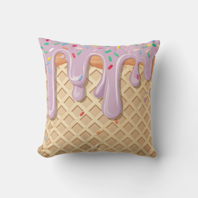 Coussin Imaginaire à saupoudrer de crème glacée Lavender (Recto)