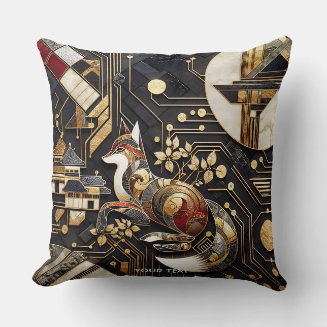 Coussin Imaginaire Abstrait Fox Art (Recto)