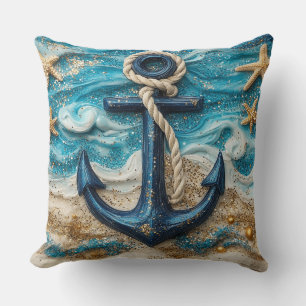 Coussin Imaginaire Ancre Nautique Jeu d'oreiller
