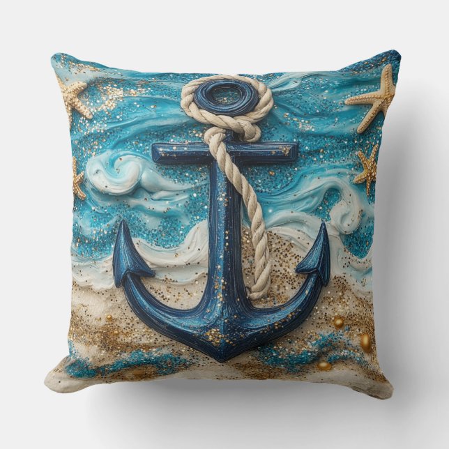 Coussin Imaginaire Ancre Nautique Jeu d'oreiller (Recto)