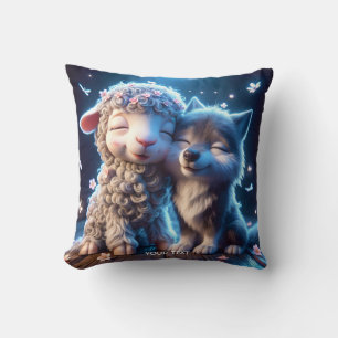 Coussin Imaginaire Bébés mignons Loup mouton