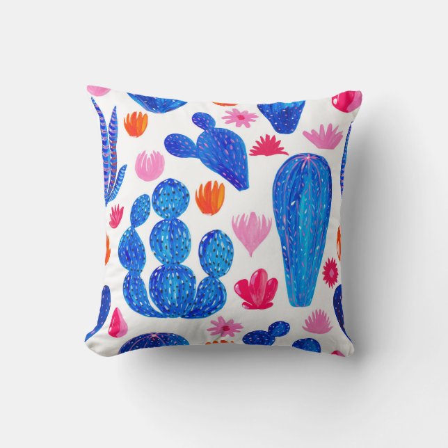 Coussin Imaginaire Cactus : Motif décoratif sans couture. (Recto)