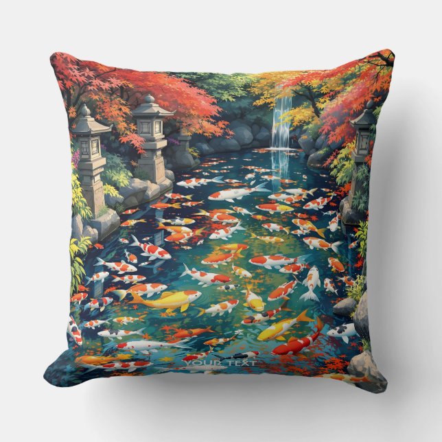 Coussin Imaginaire Cute Koi Fish Pond (Recto)