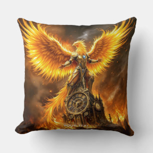 Coussin Imaginaire Cute Steampunk Flames Phoenix