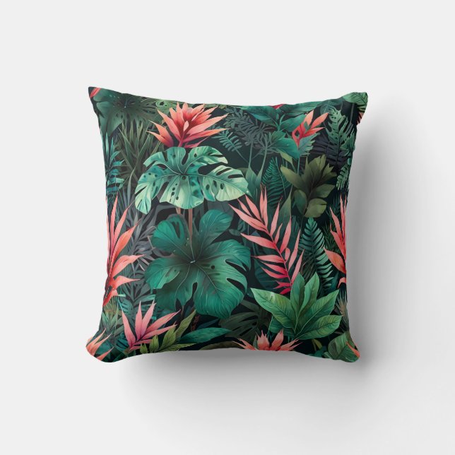Coussin Imaginaire de la forêt tropicale (Recto)