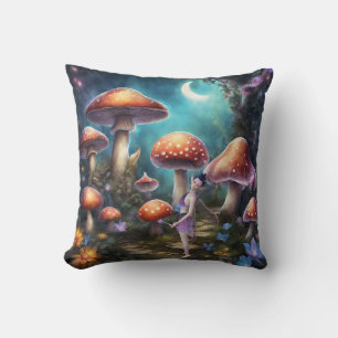 Coussin Imaginaire Dream World Fairy and Mushrooms
