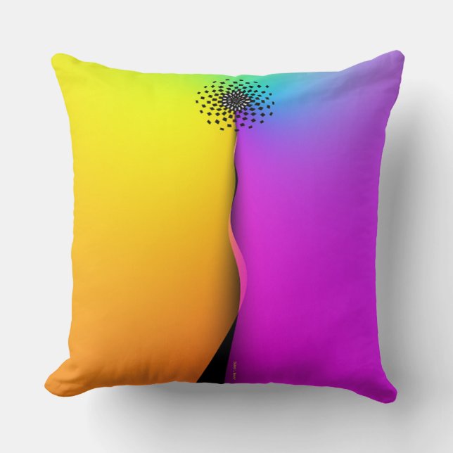 Coussin Imaginaire Jaune Violet Arc-en-ciel  (Recto)