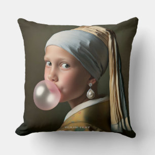 Coussin Imaginaire mignon bulle rose gomme