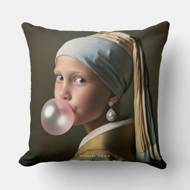 Coussin Imaginaire mignon bulle rose gomme (Recto)