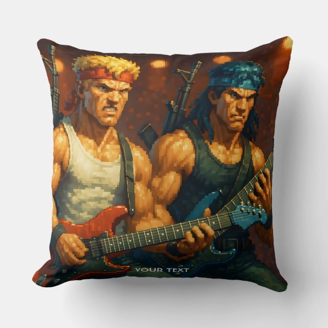 Coussin Imaginaire mignon Pixelizé Rock Band (Recto)