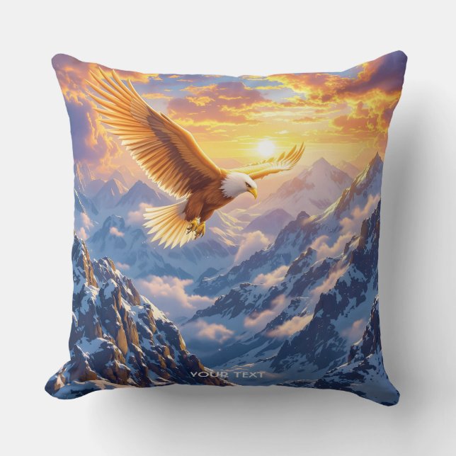 Coussin Imaginaire Mignonne Eagle Mountains lever du solei (Recto)