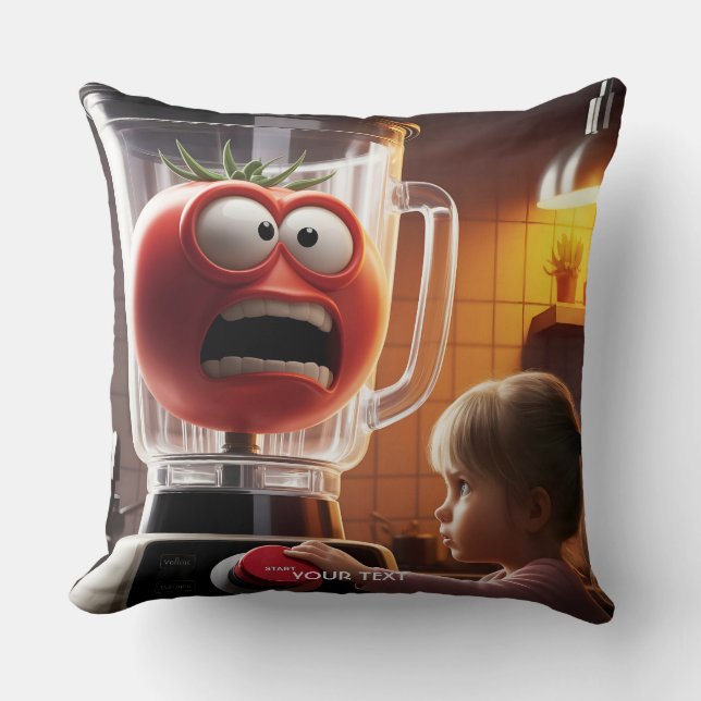 Coussin Imaginaire mignonne fille mélangeur tomate (Recto)
