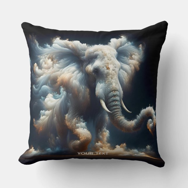 Coussin Imaginaire Mignons Nuages Eléphant Fumée (Recto)