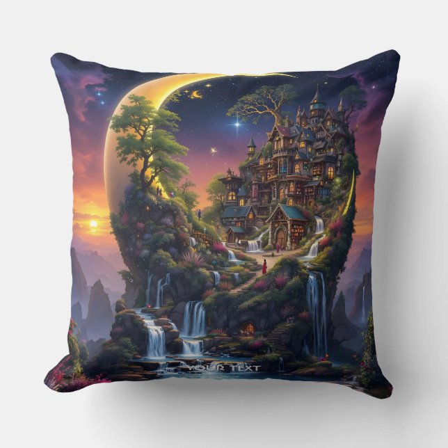 Coussin Imaginaire Moon Waterfall Forest (Recto)