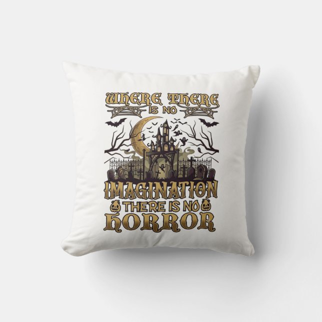 Coussin Imagination Horreur Halloween Maison Hantée Cimeti (Recto)