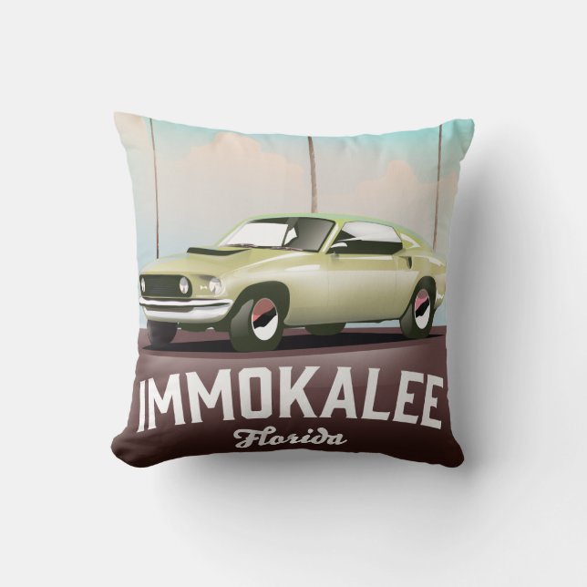 Coussin Immokalee Florida Supercar affiche voyage (Recto)