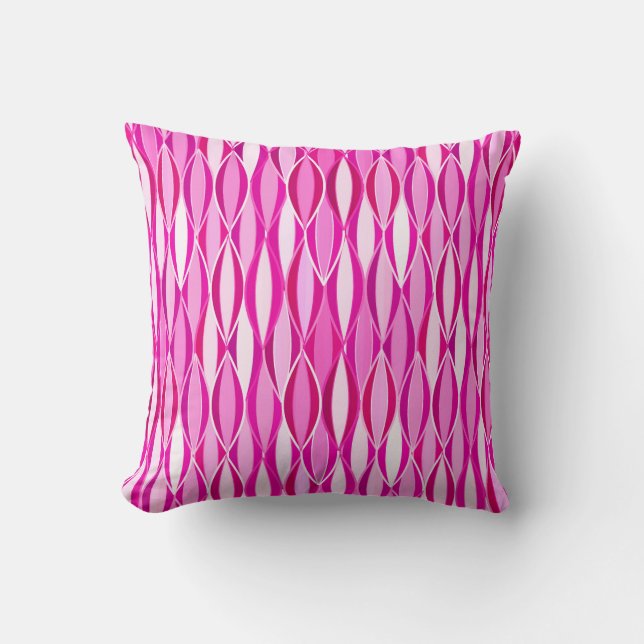 Coussin Impression à ruban du milieu du siècle - nuances d (Recto)