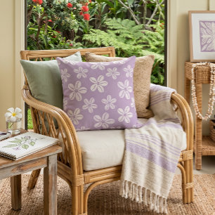 Coussin Impression Aloha hawaïenne motif coquillage beachy