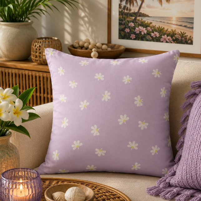Coussin Impression Aloha hawaïenne motif doux naupaka (Créateur téléchargé)