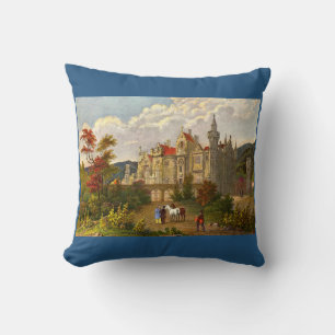 Coussin impression antique de la maison Abbotsford