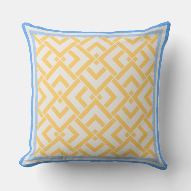 Coussin Impression Art déco dans des couleurs vives jaune (Recto)