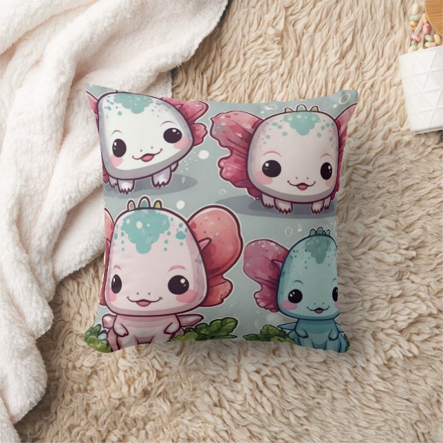 Coussin Impression Axolotale quatre mignons (Couverture)