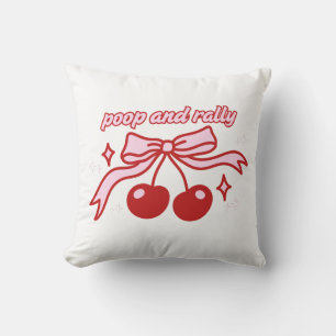 Coussin Impression Bébé Caca et Rallye Cerise Rose Migno
