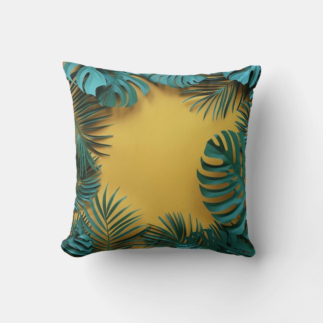 Coussin Impression botanique Jungle Palm Leaf (Recto)