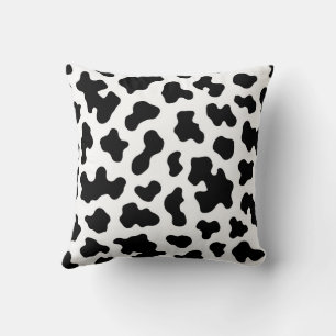 Coussin Impression cuir de vache noir et blanc