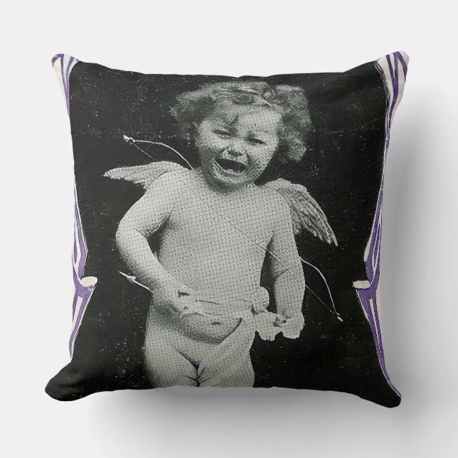 Coussin Impression d'ange chérubin triste (Recto)