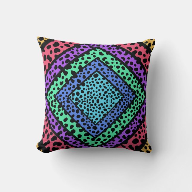 Coussin Impression d'animal guépard arc-en-ciel géométriqu (Recto)