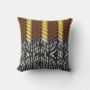 Coussin Impression d'animal zèbre à chevron zigzag moderne