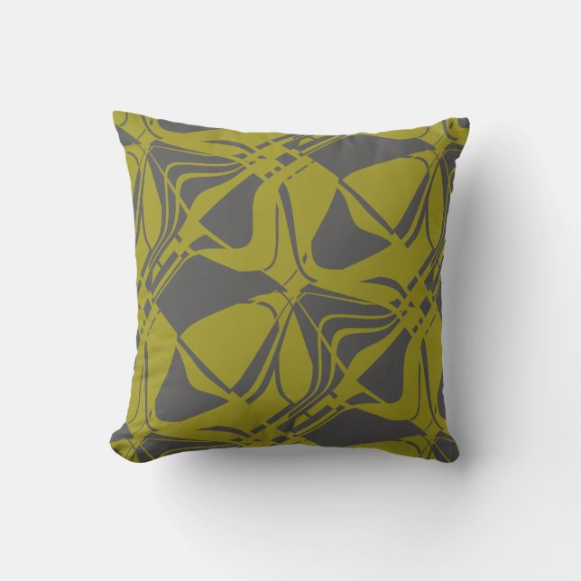 Coussin Impression d'art contemporain en oblique olive lum (Recto)