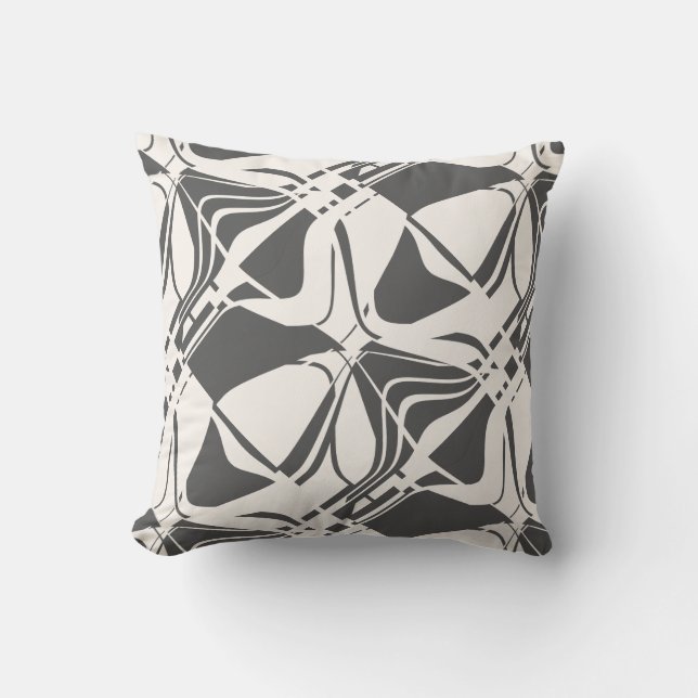 Coussin Impression d'art contemporain gris blanc cassé inc (Recto)