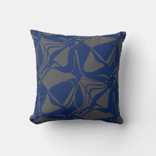 Coussin Impression d'art contemporain inclinée bleu foncé