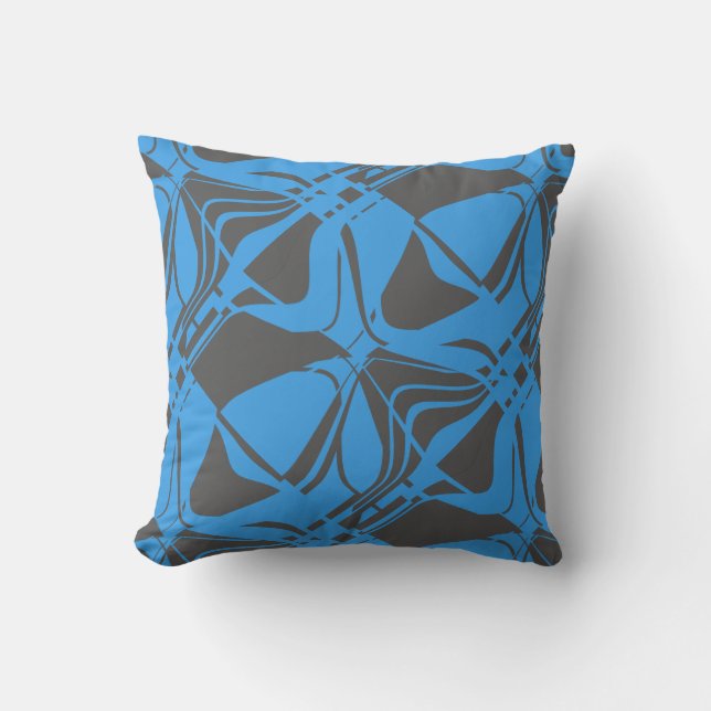Coussin Impression d'art contemporain inclinée bleu vif gr (Recto)