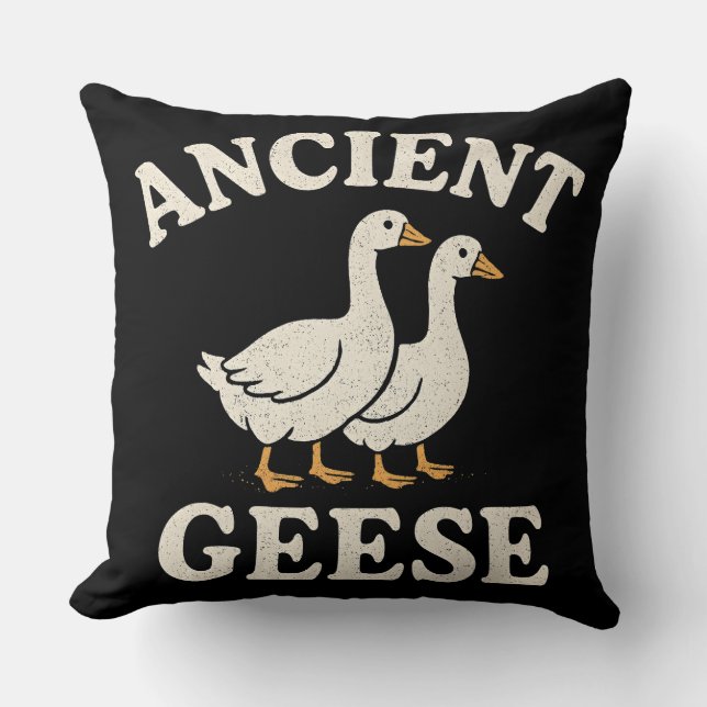 Coussin Impression d'art esthétique rétro d'oies anciennes (Recto)