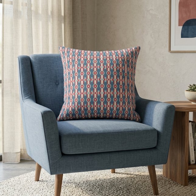 Coussin Impression d'art géométrique moderne du milieu du  (Créateur téléchargé)